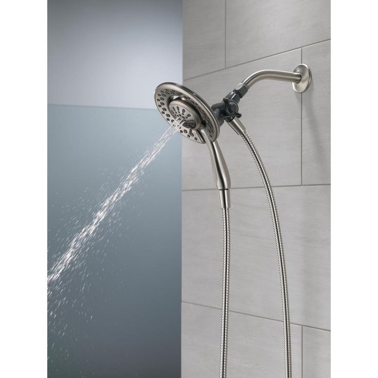 In2ition Two-in-One 4-Spray 6.1 in. Dual Wall Mount Fixed and Handheld Shower Head in Brushed Nickel