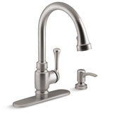 Carmichael Single-Handle Pull-Down Sprayer Kitchen Faucet in Oil Rubbed Bronze - Super Arbor