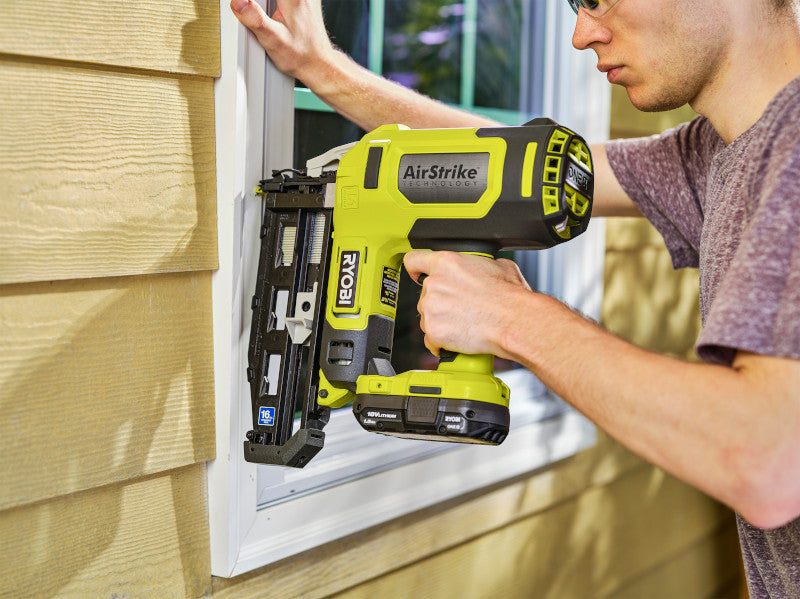 RYOBI 18V ONE+ AirStrike 16-Gauge Straight Finish Nailer Kit (2-1/2 in.) with 1.5Ah Battery and Charger, P326KN