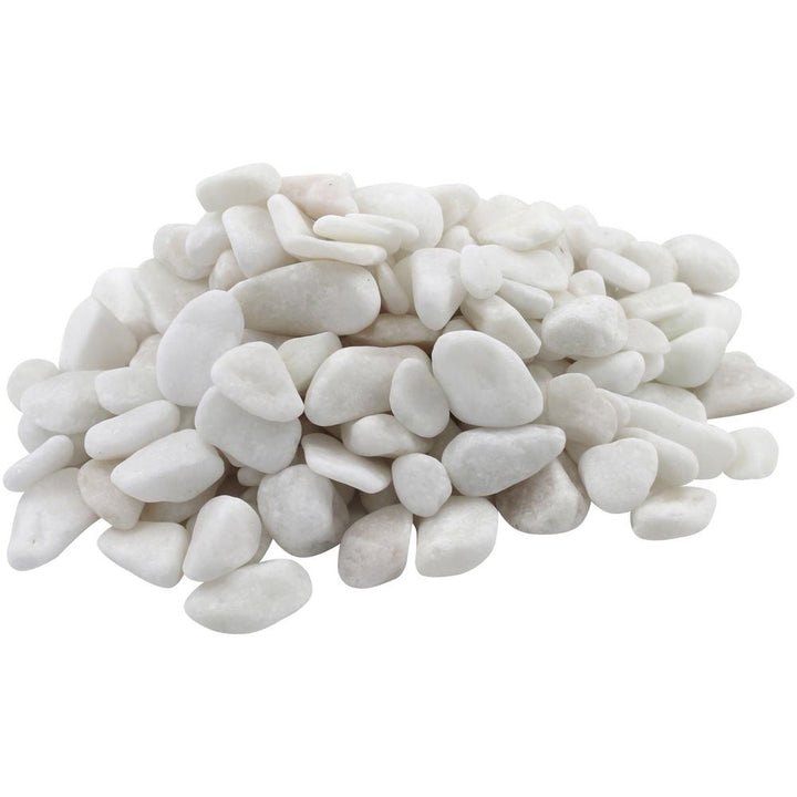 Rain Forest 0.5 in. to 1.5 in., 20 lb. Small Snow White Pebbles - Super Arbor