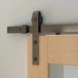 Soft Close Hook Strap Antique Brass Rolling Barn Door Hardware Kit with 2-3/4 in. Wheel - Super Arbor