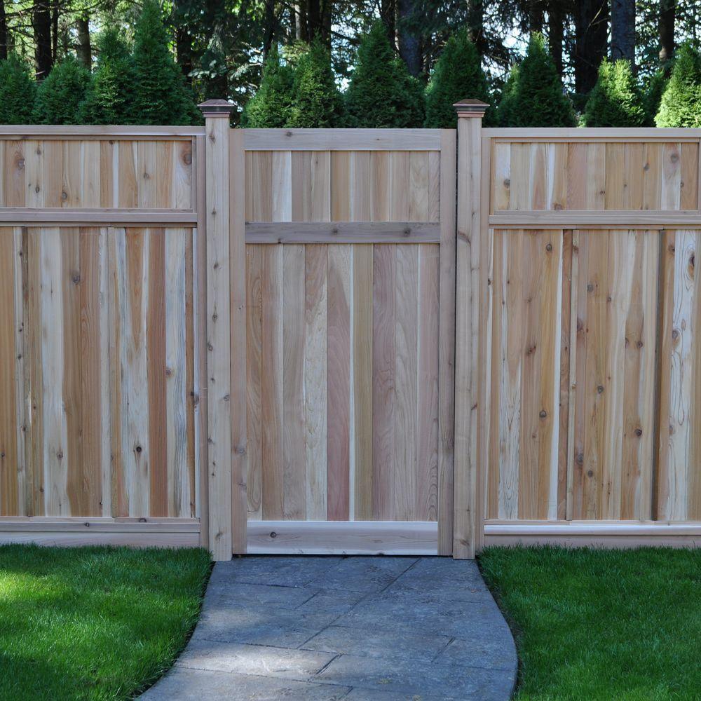 3 ft. x 6 ft. Western Red Cedar Flat Top Solid Lattice Fence Gate - Super Arbor