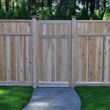 3 ft. x 6 ft. Western Red Cedar Flat Top Solid Lattice Fence Gate - Super Arbor