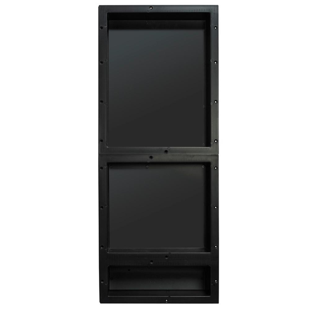 Redi Niche 16 in. x 40 in. Triple Shower Niche Set in Black - Super Arbor
