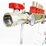 1 in. NPT Inlet x 1/2 in. Stainless Steel Compression Connection 6-Outlet Radiant Heating Manifold