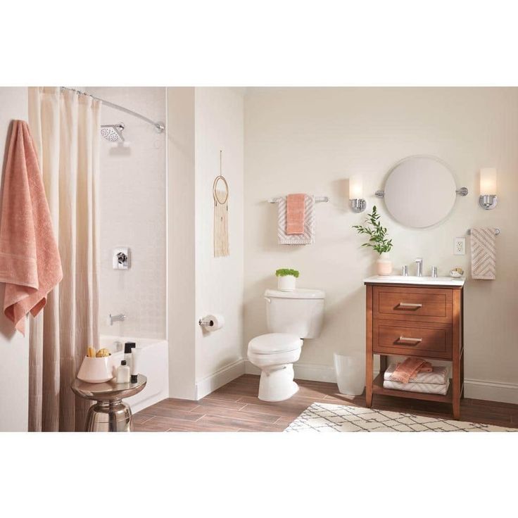 Genta Single-Handle 1-Spray Tub and Shower Faucet in Chrome with Shower Rod (Valve Included)