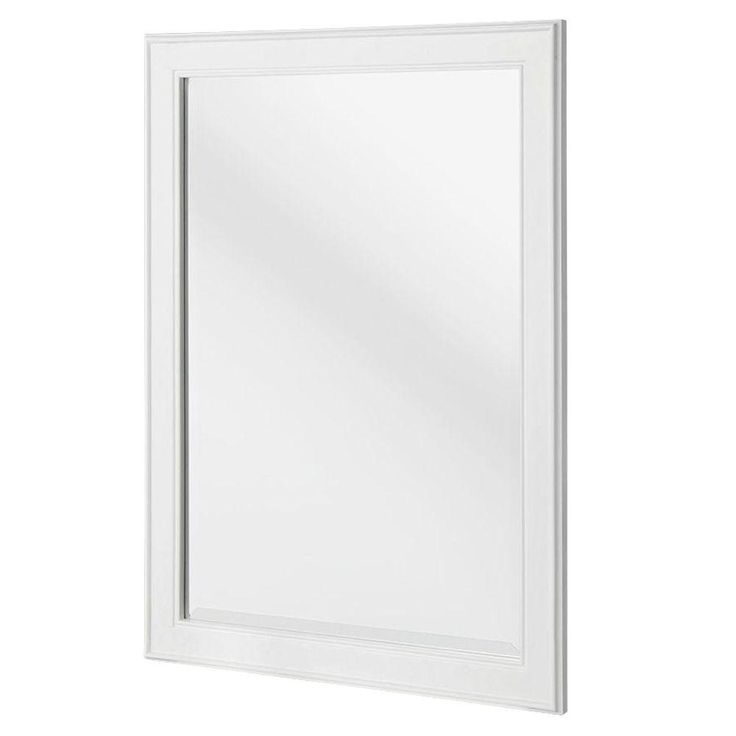 Gazette 24 in. x 32 in. Framed Wall Mirror in White