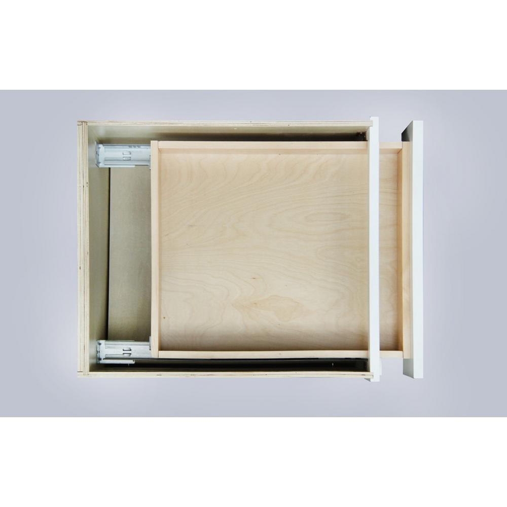 Bremen Ready to Assemble 21x34.5x24 in. Shaker Base Drawer with 1 Standard Drawer with 2 Deep Drawers in White - Super Arbor