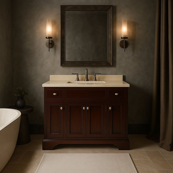 Home Decorators Collection Teagen 42-Inch Bathroom Vanity in Dark Espresso with Cultured Marble Top