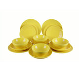 Kutahya Ivy Collection 16-Piece Yellow Embossed Earthenware Dinnerware Set