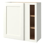 allen + roth Aveley 30-in W x 30.125-in H x 12-in D Linen Maple Blind Corner Wall Semi-Custom Cabinet