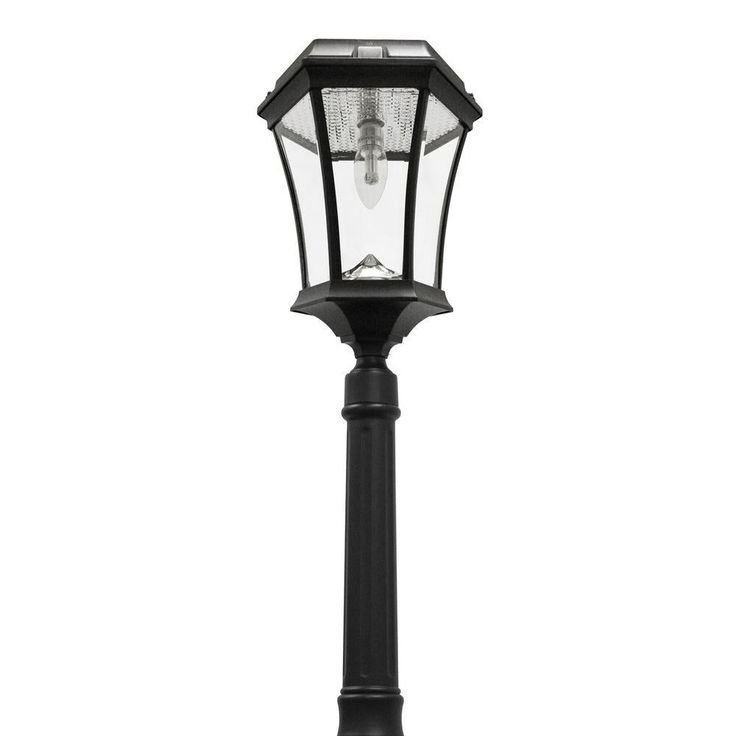 Victorian Bulb Series Single Black Integrated LED Outdoor Solar Lamp Post Light with GS Solar LED Light Bulb