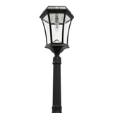 Victorian Bulb Series Single Black Integrated LED Outdoor Solar Lamp Post Light with GS Solar LED Light Bulb