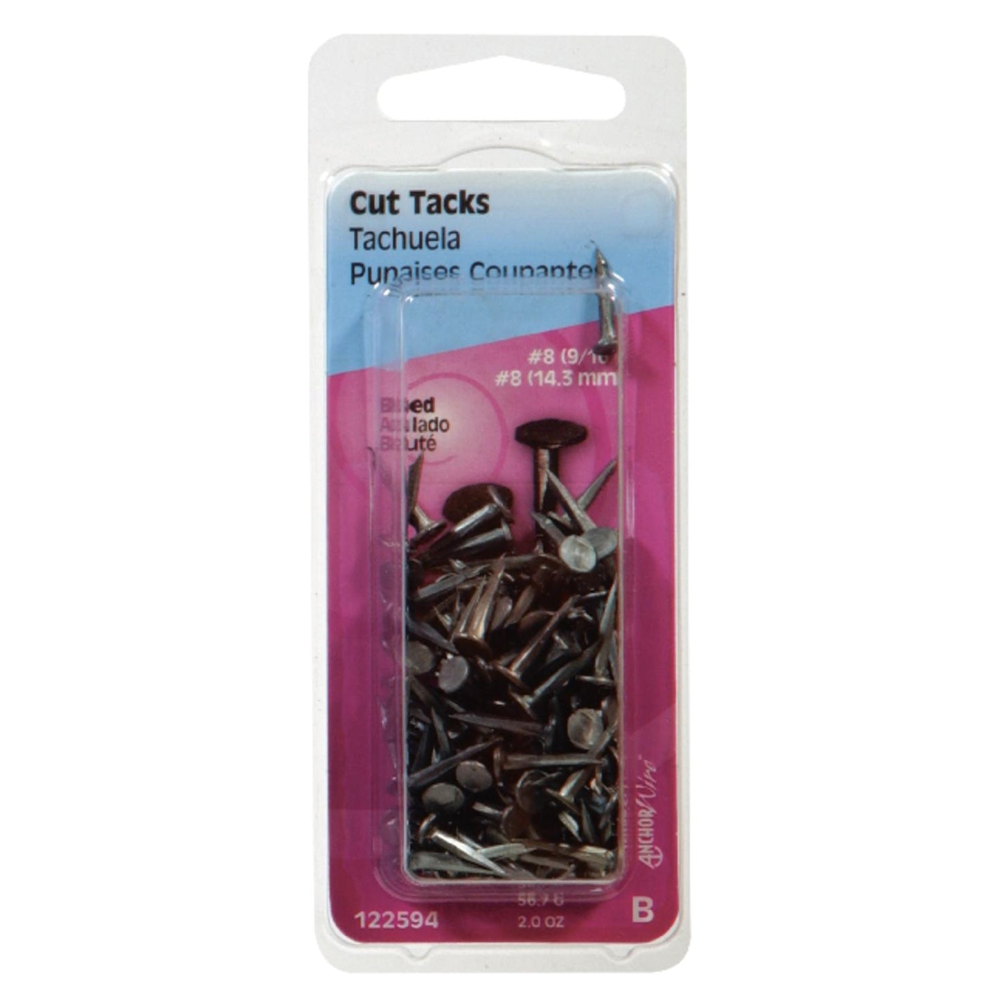 Hillman No. 8 x 9/16 in. Blue Steel Cut Tacks, 2-Pack