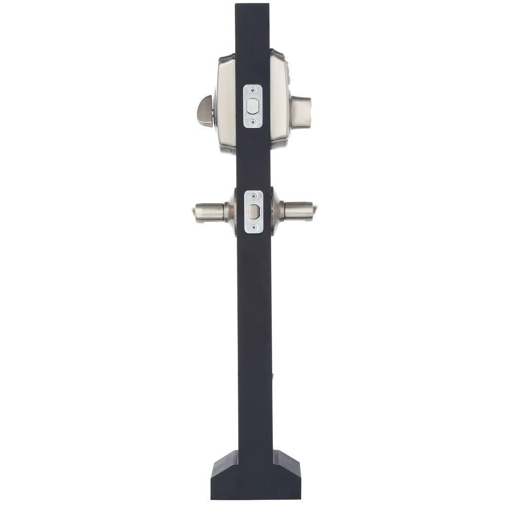 Camelot Satin Nickel Electronic Door Lock Deadbolt with Accent Door Lever - Super Arbor