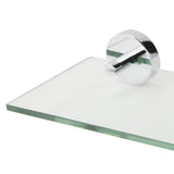 Pendle 5.28 in. L x 2.12 in. H x 24.30 in. W Wall-Mounted Opaque Glass Bathroom Shelf with Flexi-Fix in Chrome - Super Arbor