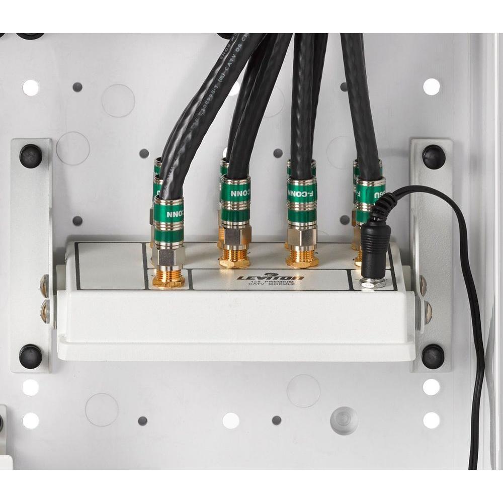 Structured Media Center Premium 1x8 (6-Way) Active Video Amplified Splitter Module - White - Super Arbor