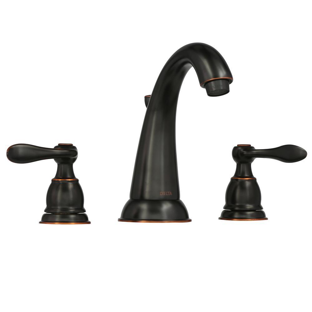 Windemere 8 in. Widespread 2-Handle Bathroom Faucet with Metal Drain Assembly in Oil-Rubbed Bronze - Super Arbor