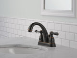 Delta Windemere Oil Rubbed Bronze 2-Handle 4-in Centerset WaterSense Bathroom Sink Faucet with Drain