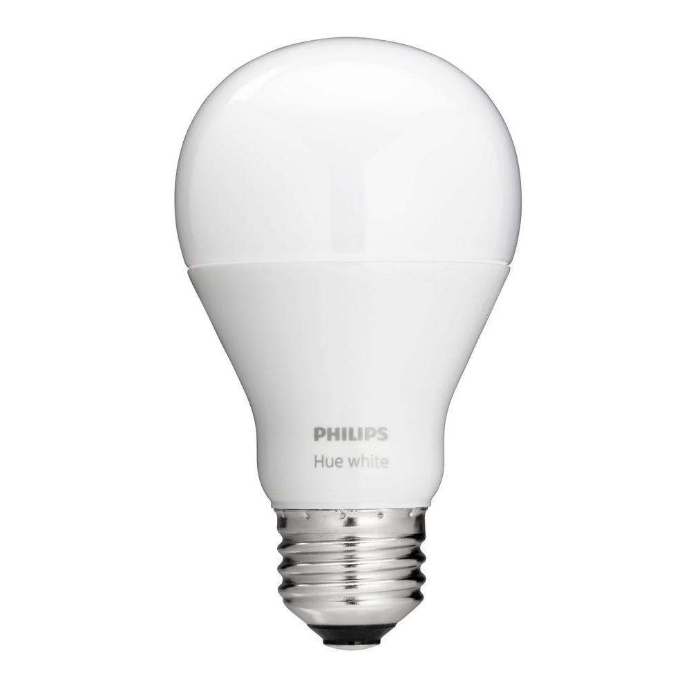 White A19 LED 60W Equivalent Dimmable Smart Wireless Lighting Starter Kit (2 Bulbs and Bridge)