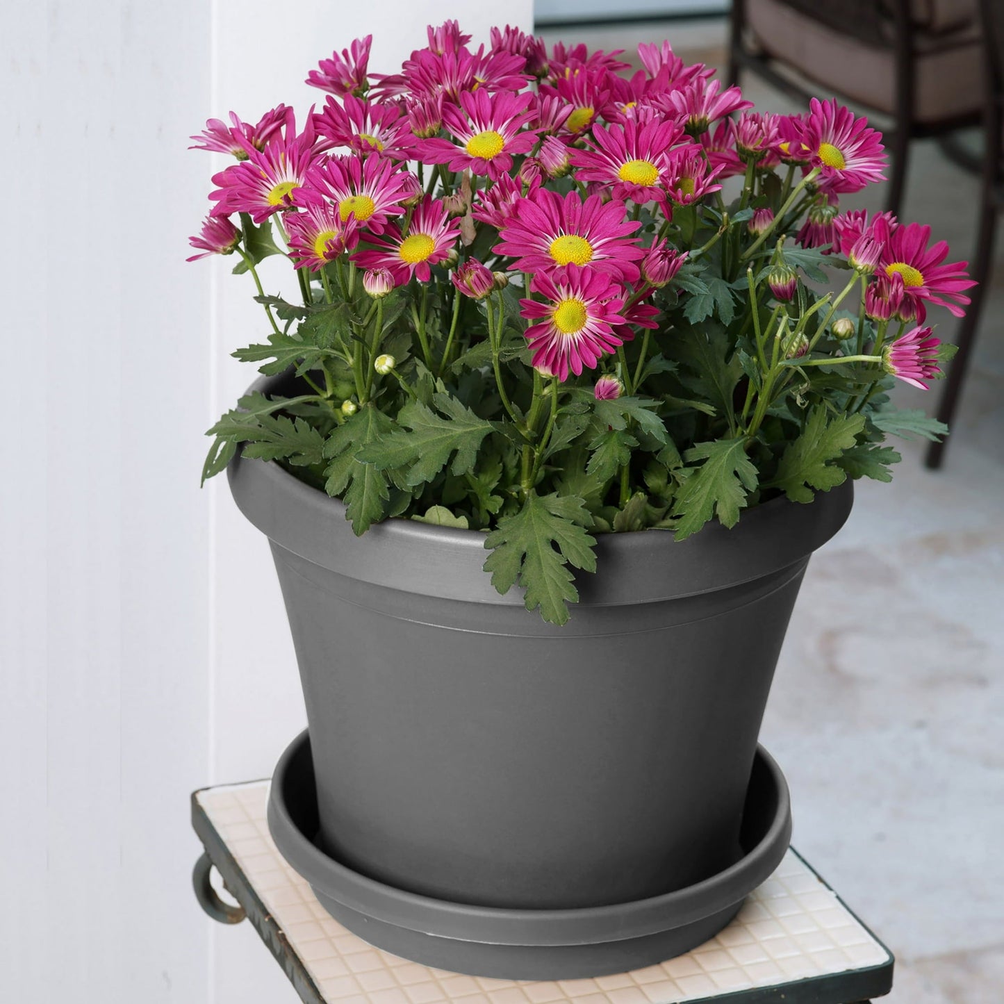 Bloem Terra Pot Planter 14" Charcoal