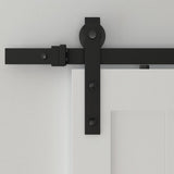 Soft-Close 96 in. Black Hook Strap Rolling Door Hardware Kit for Wood Door - Super Arbor