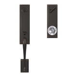Custom Addison Aged Bronze 3/4 Trim Single Cylinder Door Handleset with Hobson Glass Door Knob - Super Arbor