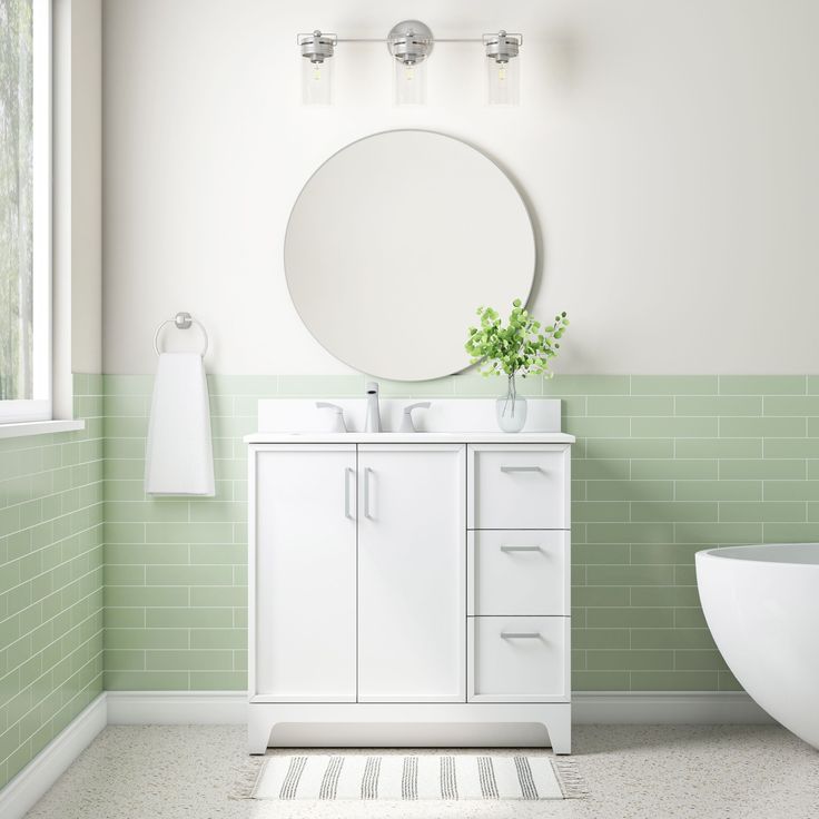 Style Selections Madix 36-in White Undermount Single Sink Bathroom Vanity with White Engineered Stone Top