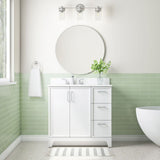 Style Selections Madix 36-in White Undermount Single Sink Bathroom Vanity with White Engineered Stone Top