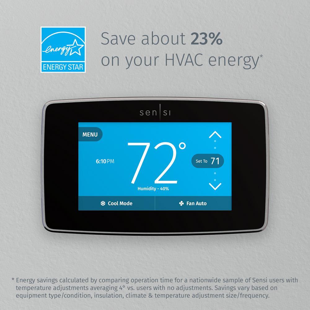 Emerson Sensi Touch Wi-Fi Smart Thermostat with Touchscreen Color Display, C-Wire Required - Super Arbor