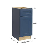 Home Decorators Collection Newport 21 in. W x 24 in. D x 34.5 in. H Assembled Plywood Base Kitchen Cabinet in Mythic Blue with 2ROT Soft Close RH