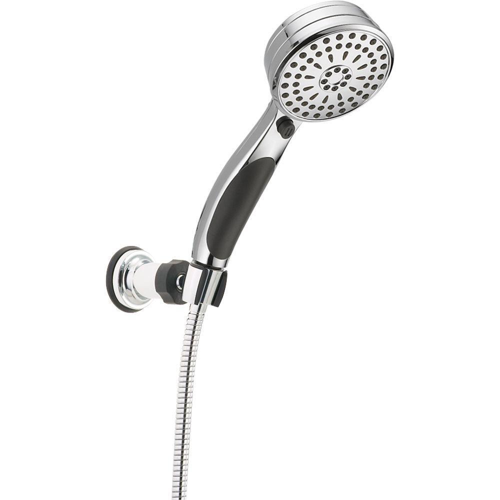 ActivTouch 9-Spray 3.6 in. Single Wall Mount Adjustable Handheld Shower Head in Matte Black - Super Arbor