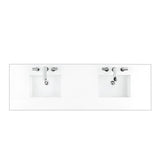60 in. Double Basin Vanity Top in Classic White Silestone Quartz with White Basin - Super Arbor