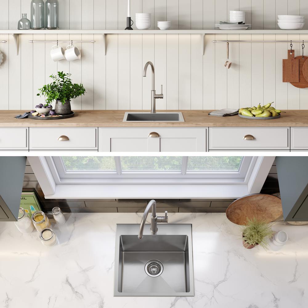 Standart PRO Drop-In Stainless Steel 18 in. 1-Hole Single Bowl Kitchen Sink - Super Arbor