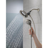 In2ition Two-in-One 4-Spray 6.1 in. Dual Wall Mount Fixed and Handheld Shower Head in Brushed Nickel