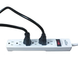 Hyper Tough 2 Pack 6-Outlet Surge Protector with 2.5 ft Cords 500-Joule, White
