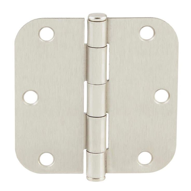 3-1/2 in. x 5/8 in. Radius Satin Nickel Door Hinge Value Pack (48 per Pack)