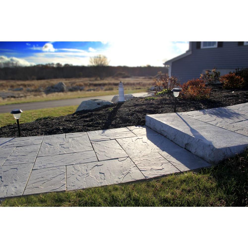 Patio-on-a-Pallet 12 in. x 24 in. and 24 in. x 24 in., 48 sq. ft. Concrete Gray Basketweave York-Stone Paver (18-Pieces) - Super Arbor