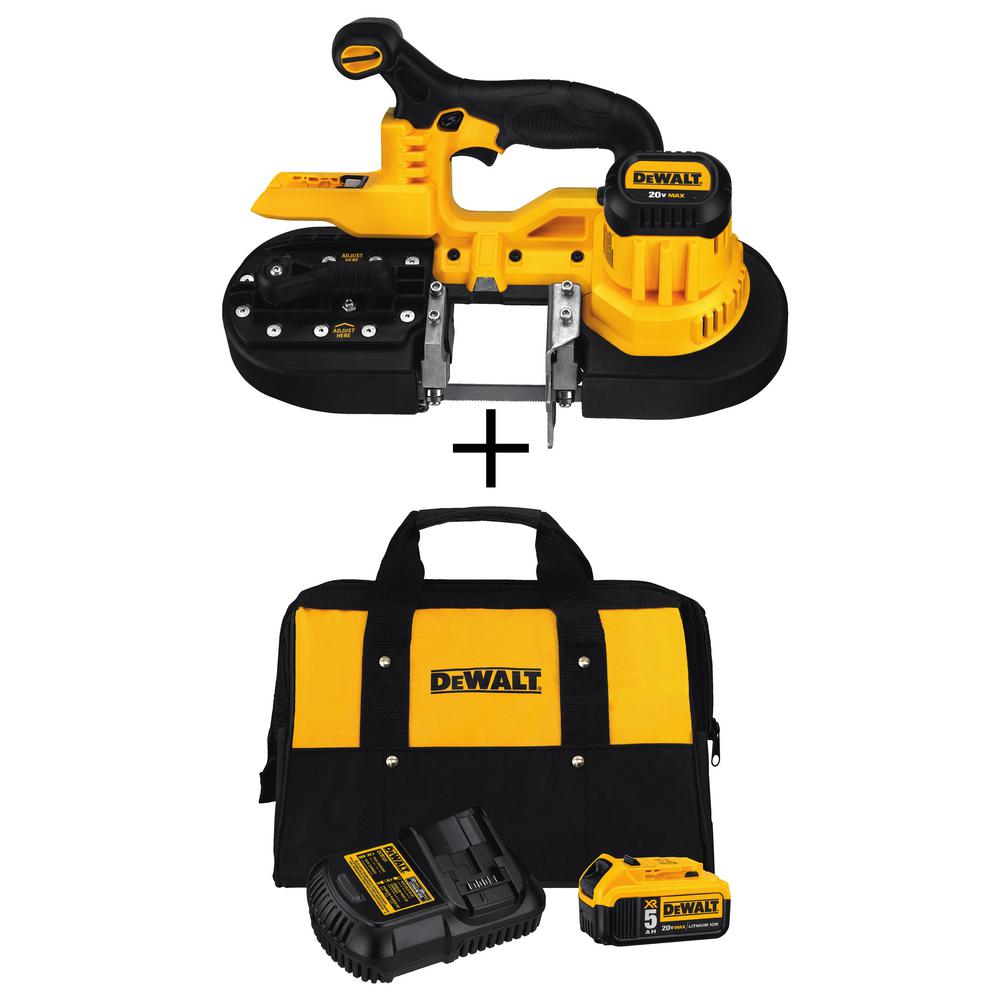 20-Volt MAX Lithium-Ion Cordless Band Saw (Tool-Only) with Bonus 5Ah Battery Starter Kit, including Charger and Bag - Super Arbor