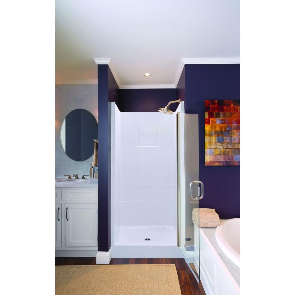 Varia 32 in. x 32 in. x 72.8 in. 2-Piece Shower Stall with Center Drain in White - Super Arbor