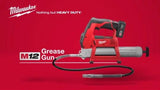Milwaukee M12 12-Volt Lithium-Ion Cordless Grease Gun XC Kit with M12 LED Compact Flood Light, 8,000 PSI