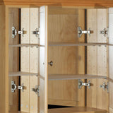 Ultraline 36 in. W x 27 in. H x 6-1/2 in. D Framed Tri-View Surface-Mount Bathroom Medicine Cabinet in Natural Alder - Super Arbor