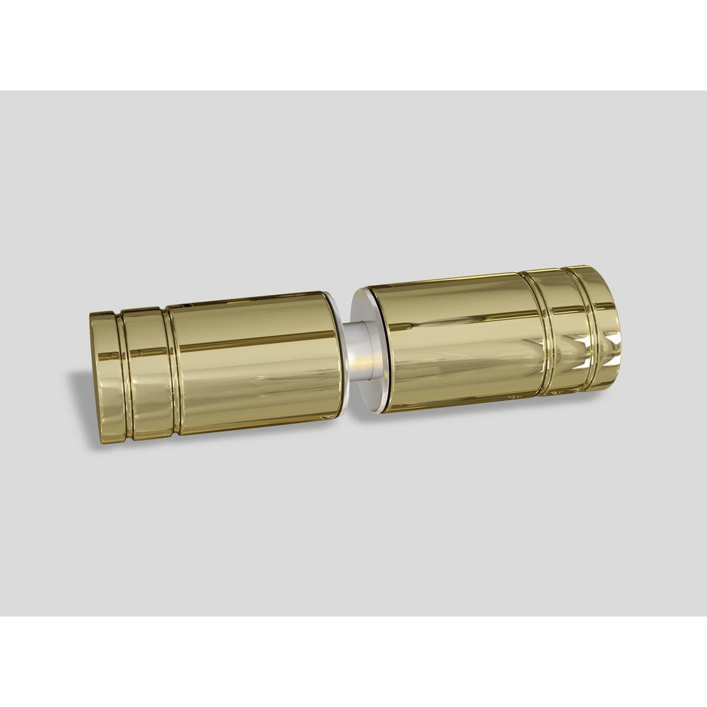 34 in. x 58 in. Frameless Glass Hinged Bathtub Door in Polished Brass - Super Arbor