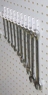 74 pc PEG BOARD KIT 25 J & L Hooks plus 20 Tool holders 4 Peg Board Bins Yellow Red