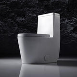 0.8 GPF/1.28 GPF Dual Bowl Flush Elongated Toilet Including Toilet Bowl Only Seat in White