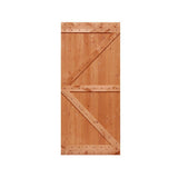 32 in. x 84 in. Ready-to-Assemble British Brace Hardwood Interior Sliding Barn Door Slab with Hardware Kit - Super Arbor