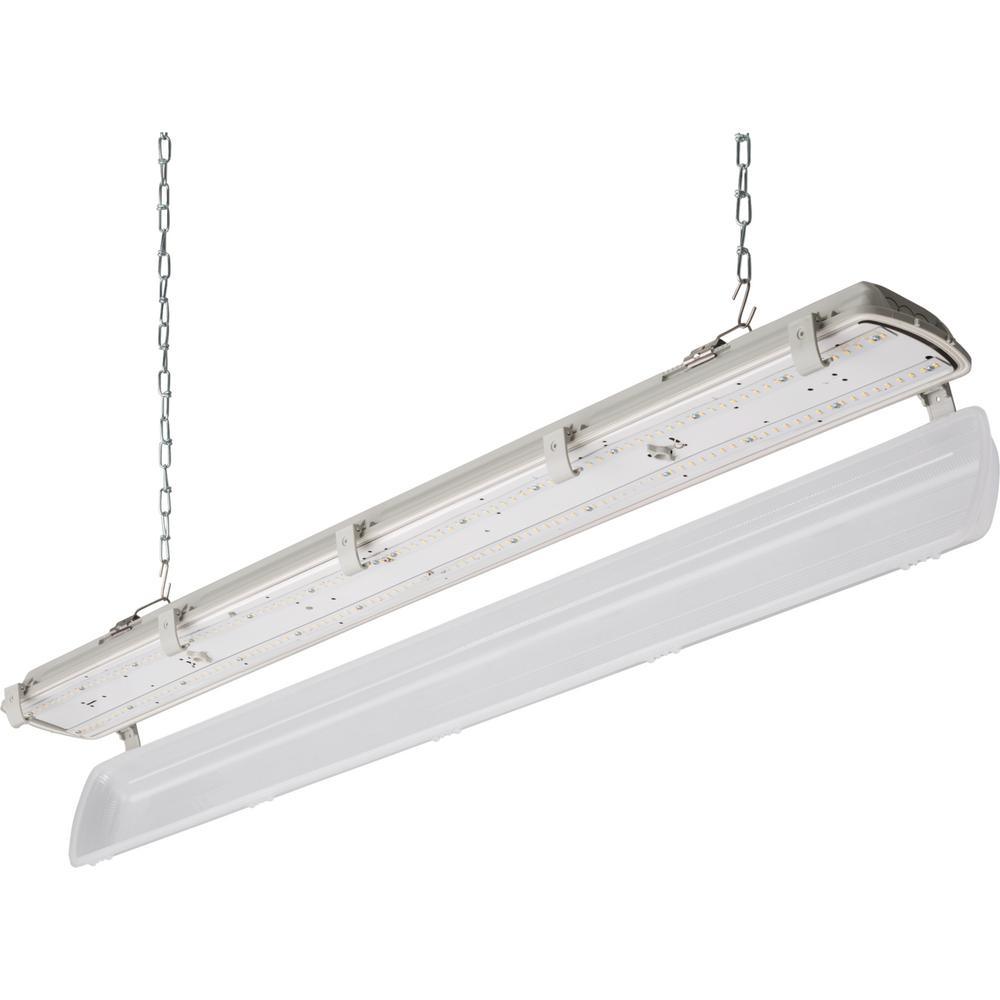 Contractor Select XVML 4 ft. 64-Watt Equivalent Integrated LED 5534 Lumens 5000K Gray Vapor Tight Strip Light Fixture - Super Arbor
