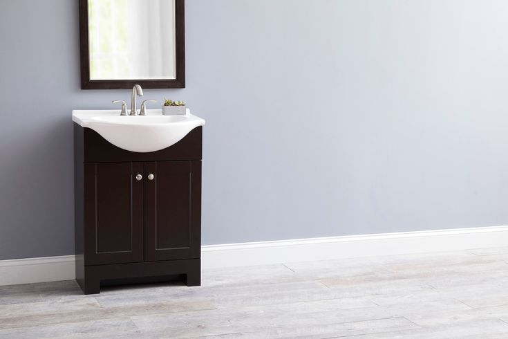 Style Selections Euro 25-in Espresso Single Sink Bathroom Vanity with White Cultured Marble Top