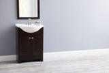 Style Selections Euro 25-in Espresso Single Sink Bathroom Vanity with White Cultured Marble Top