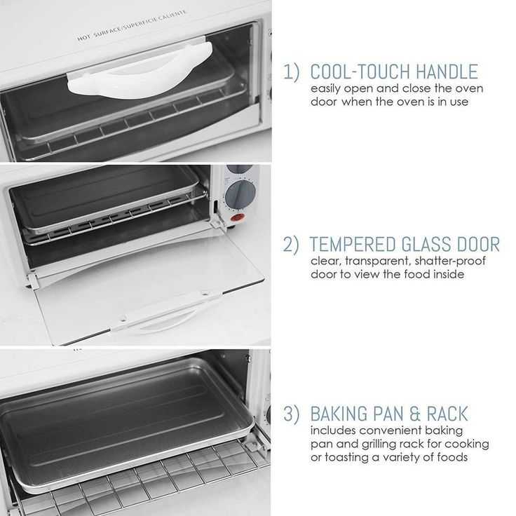 Personal 650 W 2-Slice White Toaster Oven with Built-In Timer